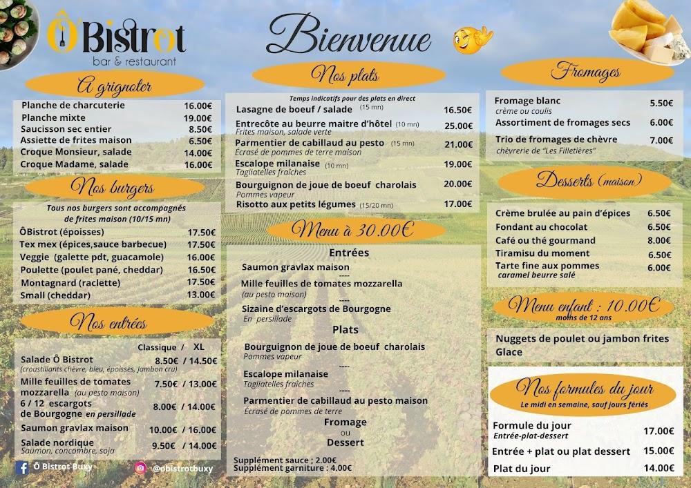 Ô bistrot buxy - Menu Image 1